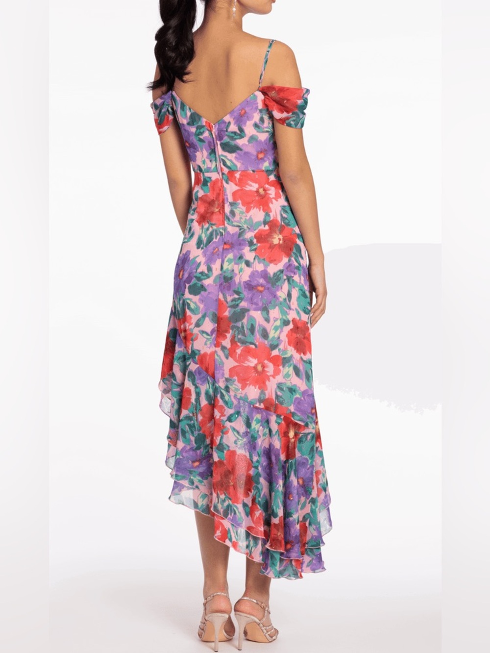 Gorgeous Colorful High-Low Ruffle Dress! - Picture 3 of 13